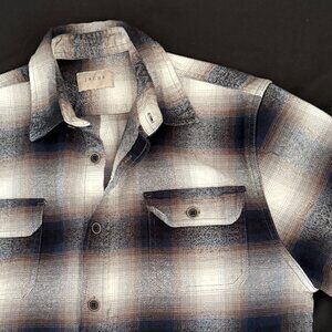 Jachs Mens Heavy Flannel Shirt Medium Black/Brown Plaid 100% Cotton